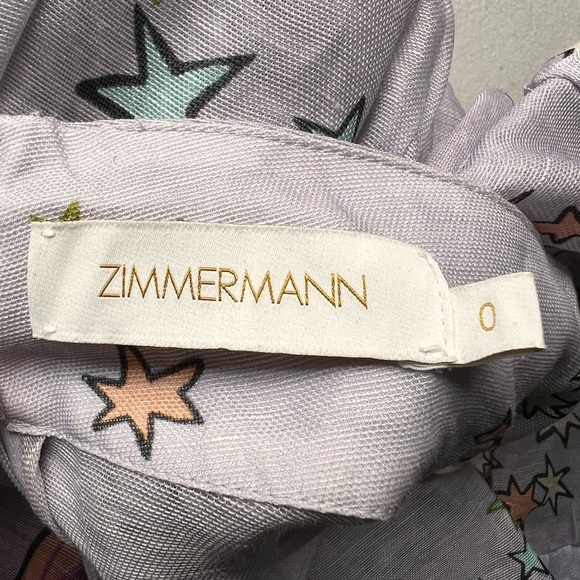 NWOT Zimmermann Concert Tie Neck Concert Lilac Collage Blouse Size XS/ AU 0 RARE - Picture 11 of 13